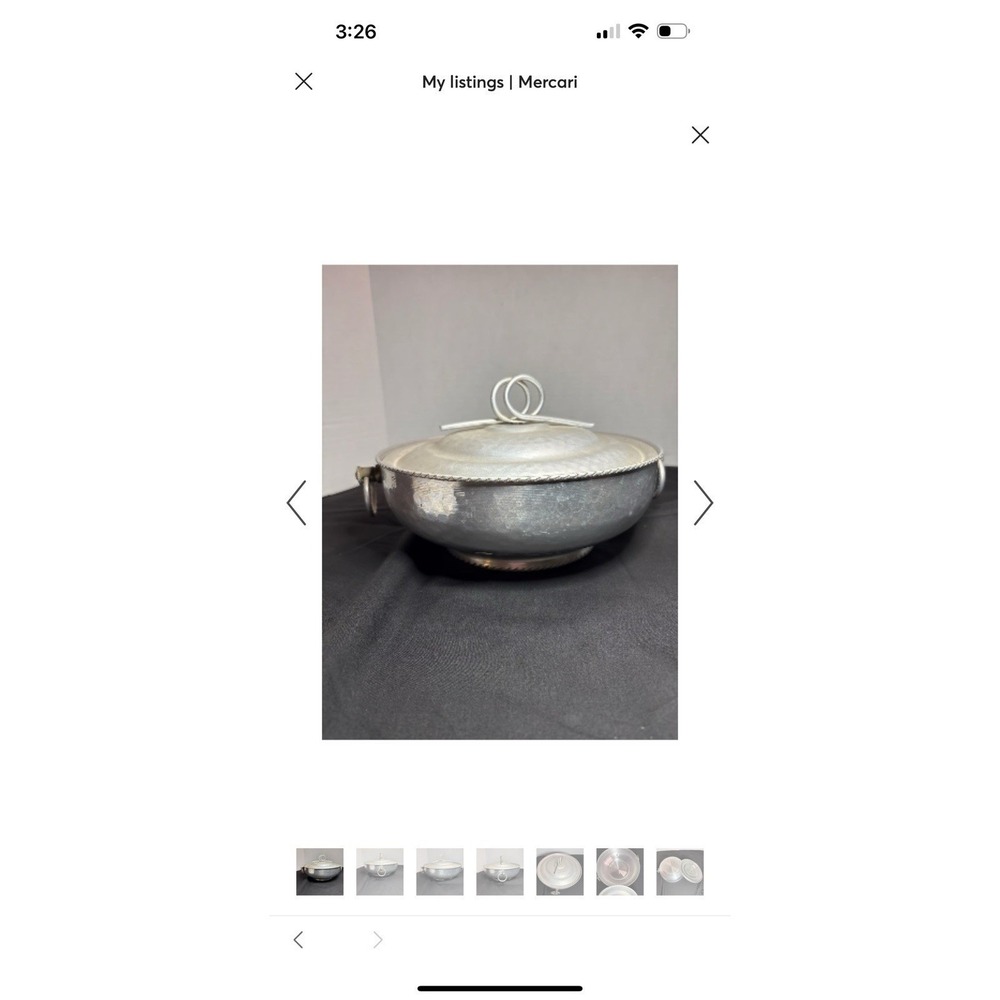 Vintage Hammered Aluminum Serving Dish